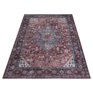 Alfombra Dubai Roja Azul Marino Antideslizante
