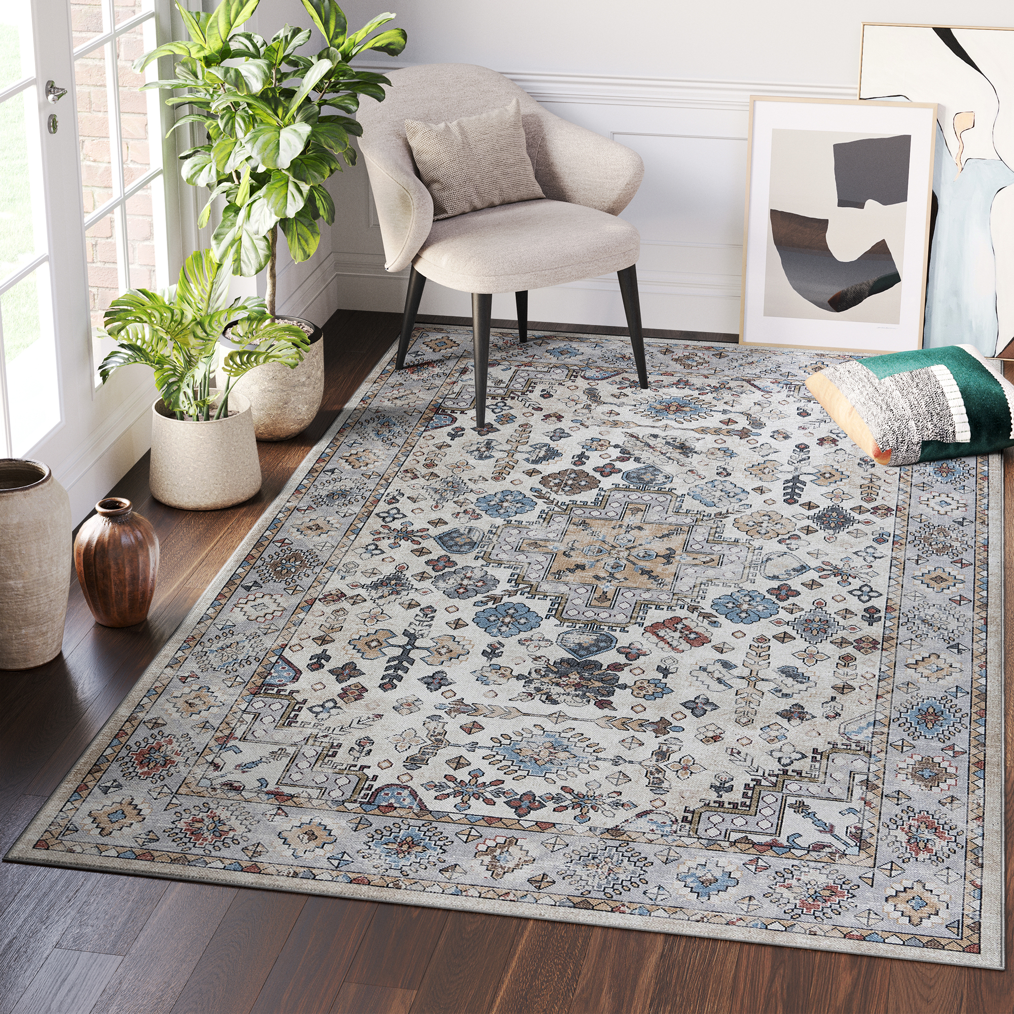 Alfombra Dubai Multicolor Vintage Antideslizante