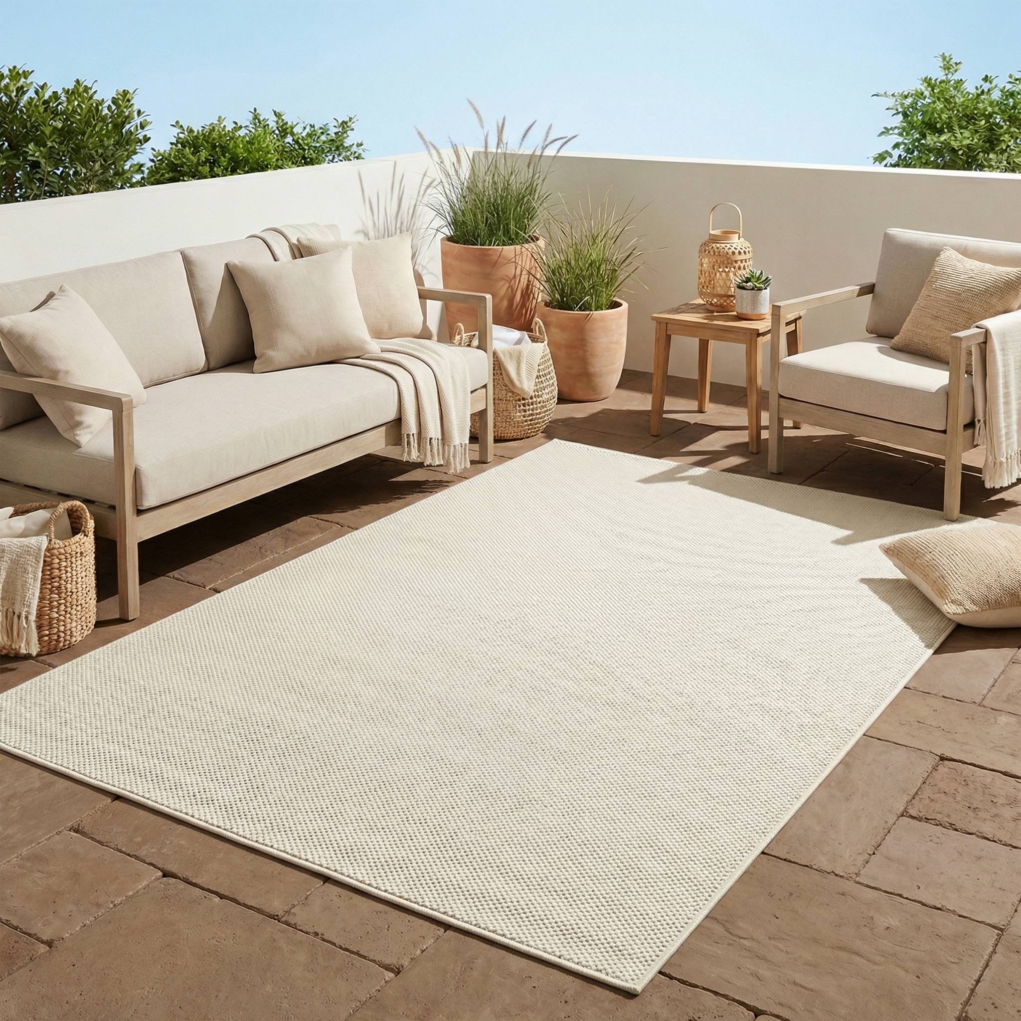 Alfombra Exterior Calma Crema