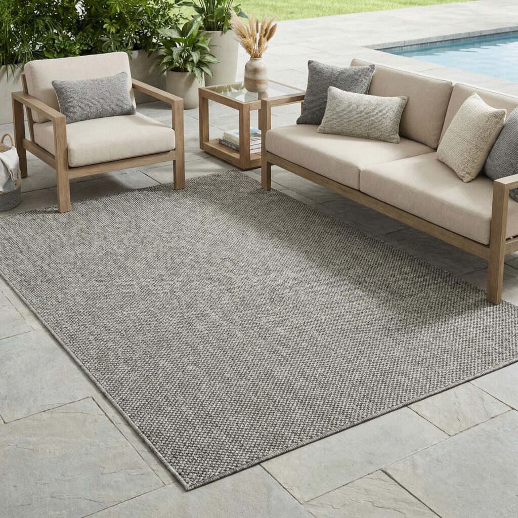 Alfombra Exterior Calma Gris Oscuro