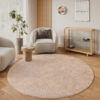 Alfombra Lumi Redonda Beige Antideslizante