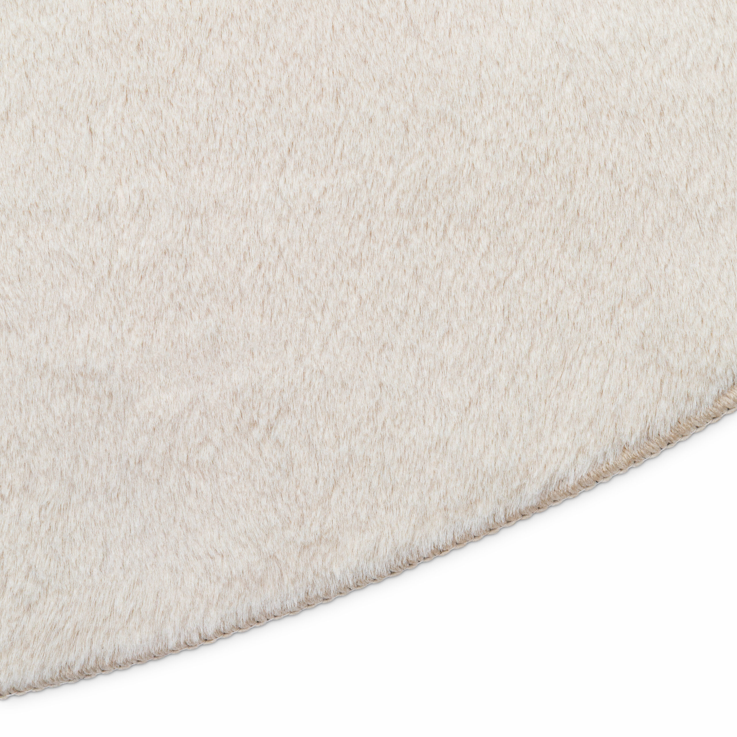 Alfombra Lumi Redonda Crema Antideslizante