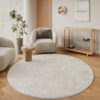 Alfombra Lumi Redonda Crema Antideslizante