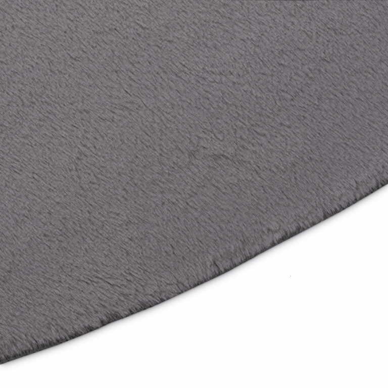 Alfombra Lumi Redonda Gris Oscuro Antideslizante