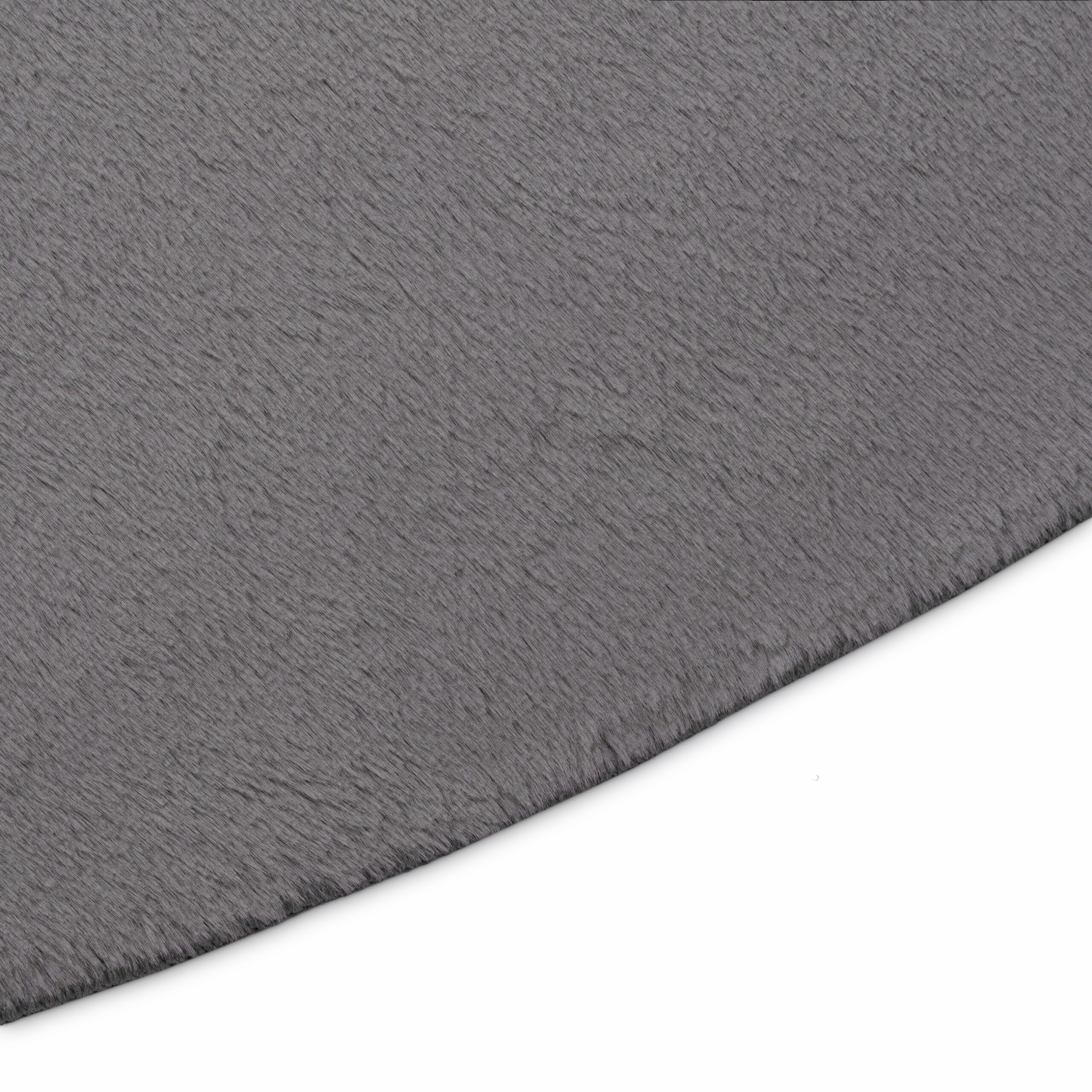 Alfombra Lumi Redonda Gris Oscuro Antideslizante