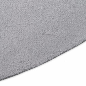 Alfombra Lumi Redonda Gris Claro Antideslizante