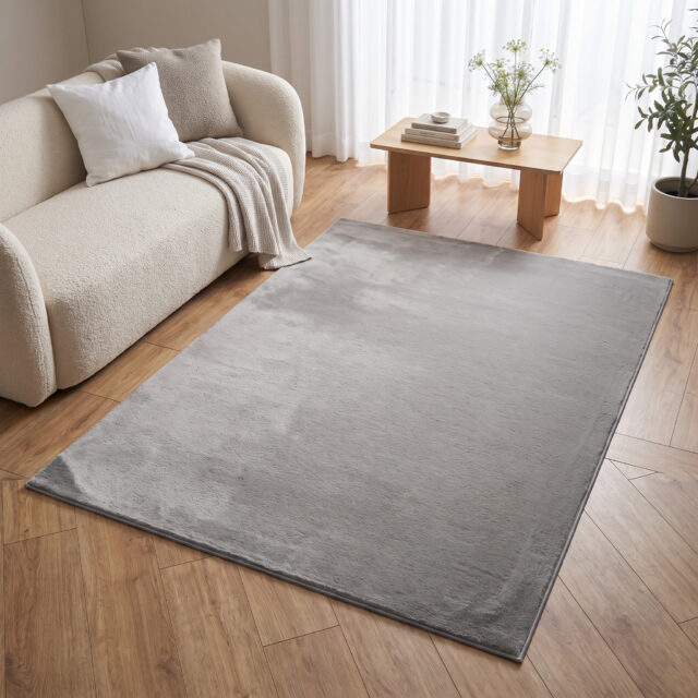 Alfombra Lumi Gris Claro Antideslizante