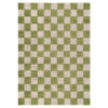 Alfombra de Exterior Checker Crema Verde