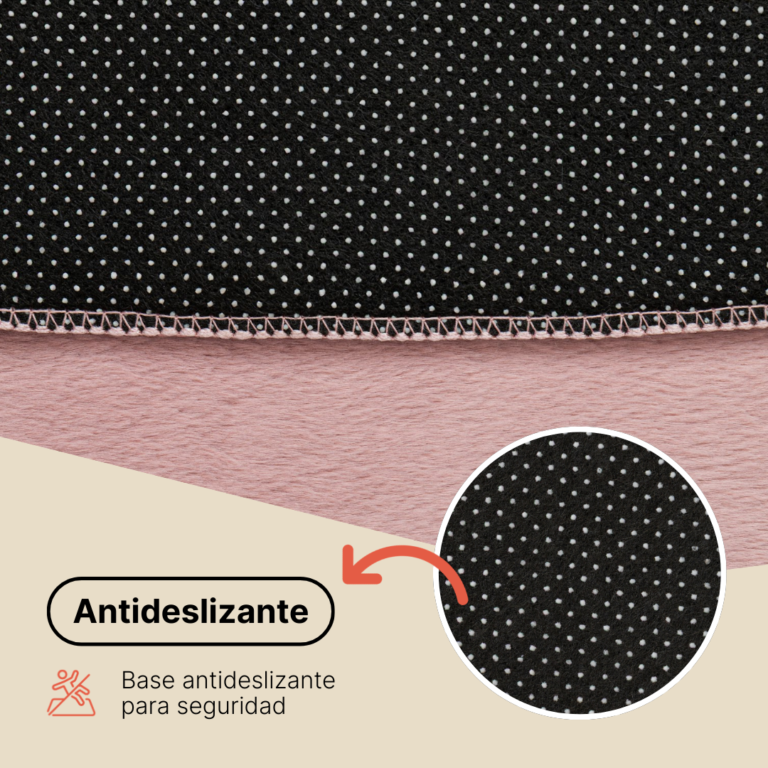 Alfombra Lumi Redonda Beige Antideslizante
