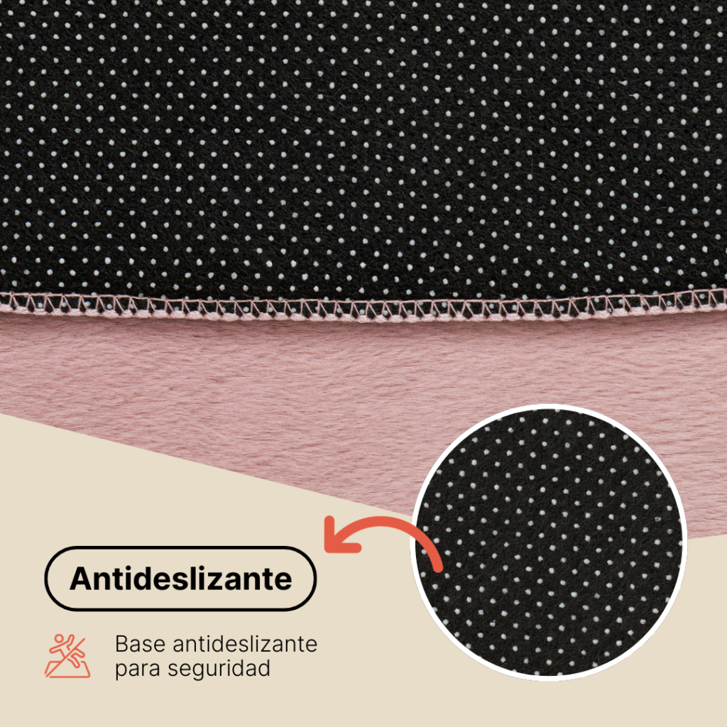 Alfombra Lumi Redonda Rosa Antideslizante