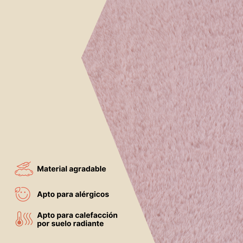 Alfombra Lumi Cuadrada Rosa Antideslizante