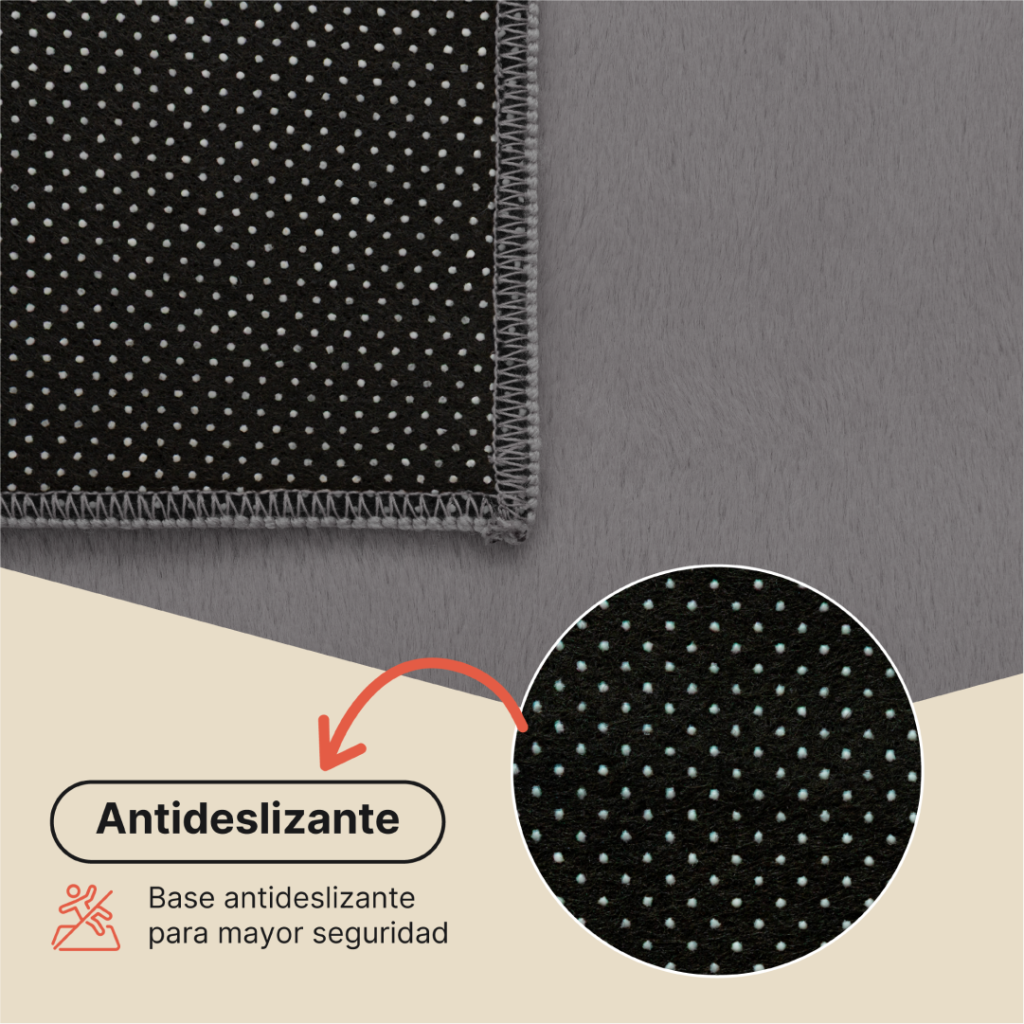 Alfombra Lumi Gris Oscuro Antideslizante