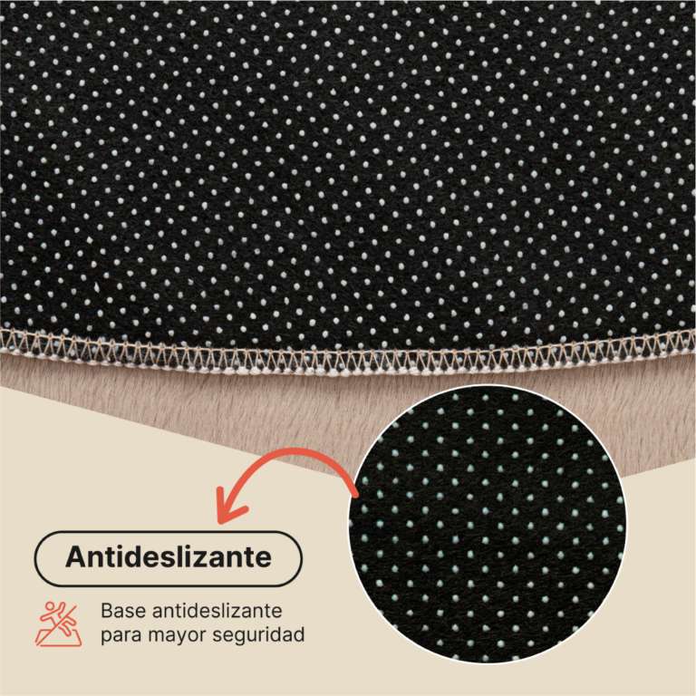 Alfombra Lumi Redonda Marrón Antideslizante