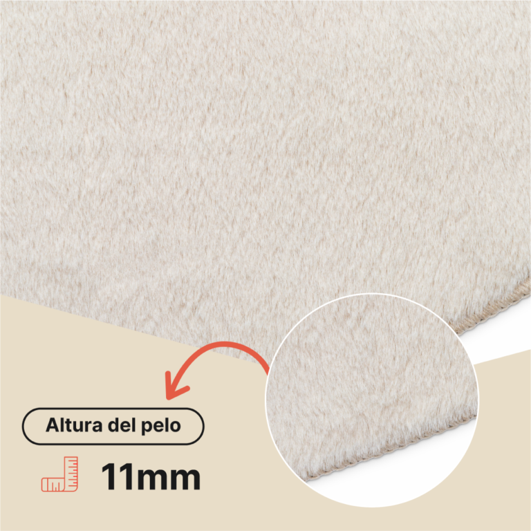 Alfombra Lumi Redonda Crema Antideslizante