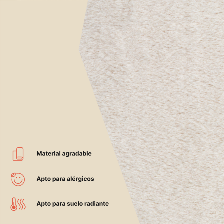 Alfombra Lumi Redonda Crema Antideslizante
