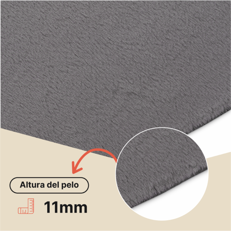 Alfombra Lumi Redonda Gris Oscuro Antideslizante