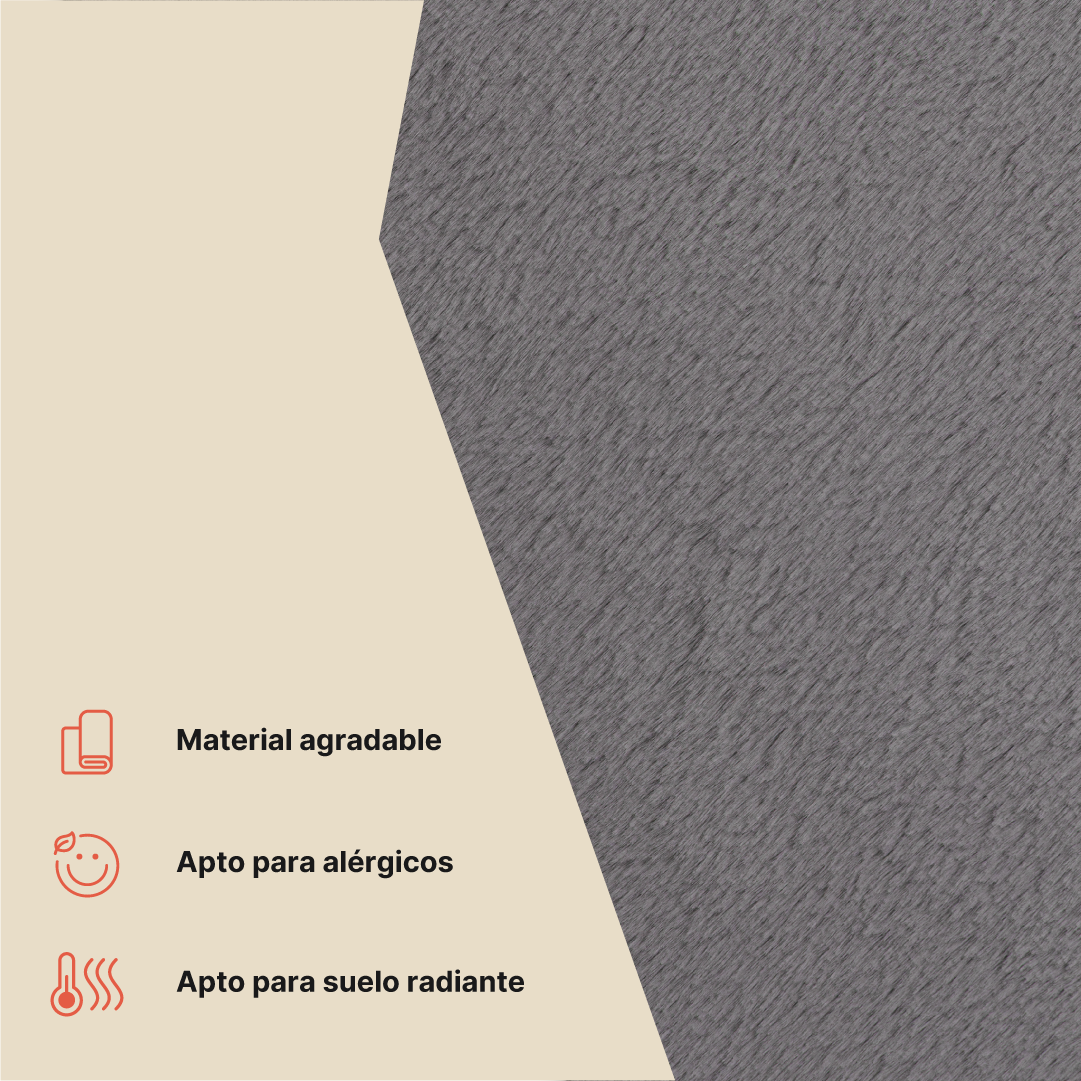 Alfombra Lumi Redonda Gris Oscuro Antideslizante