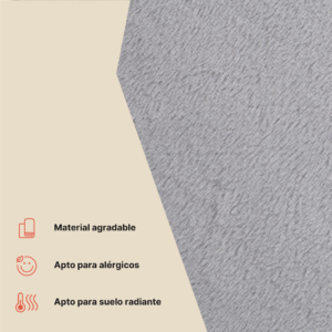 Alfombra Lumi Redonda Gris Claro Antideslizante