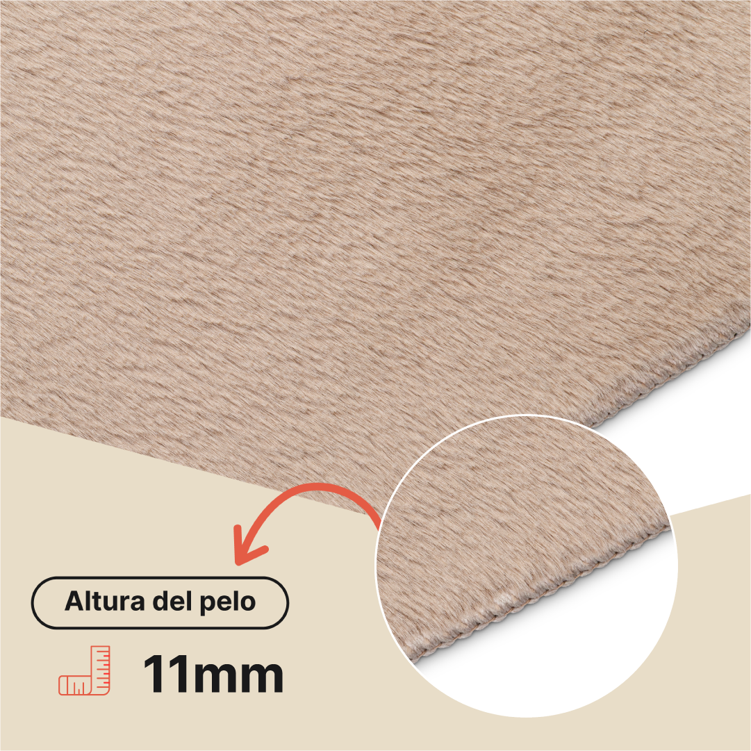 Alfombra Lumi Cuadrada Beige Antideslizante