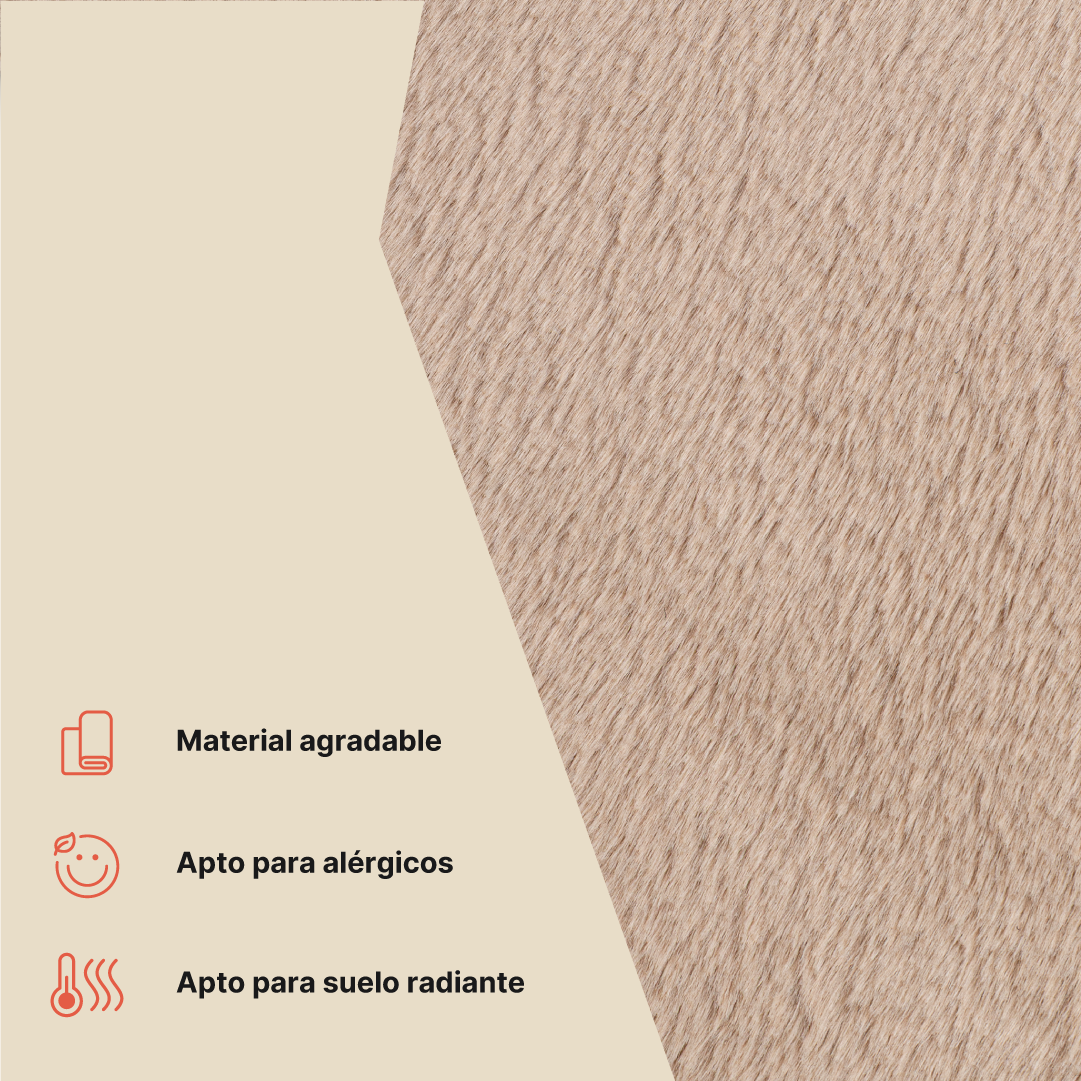 Alfombra Lumi Cuadrada Beige Antideslizante