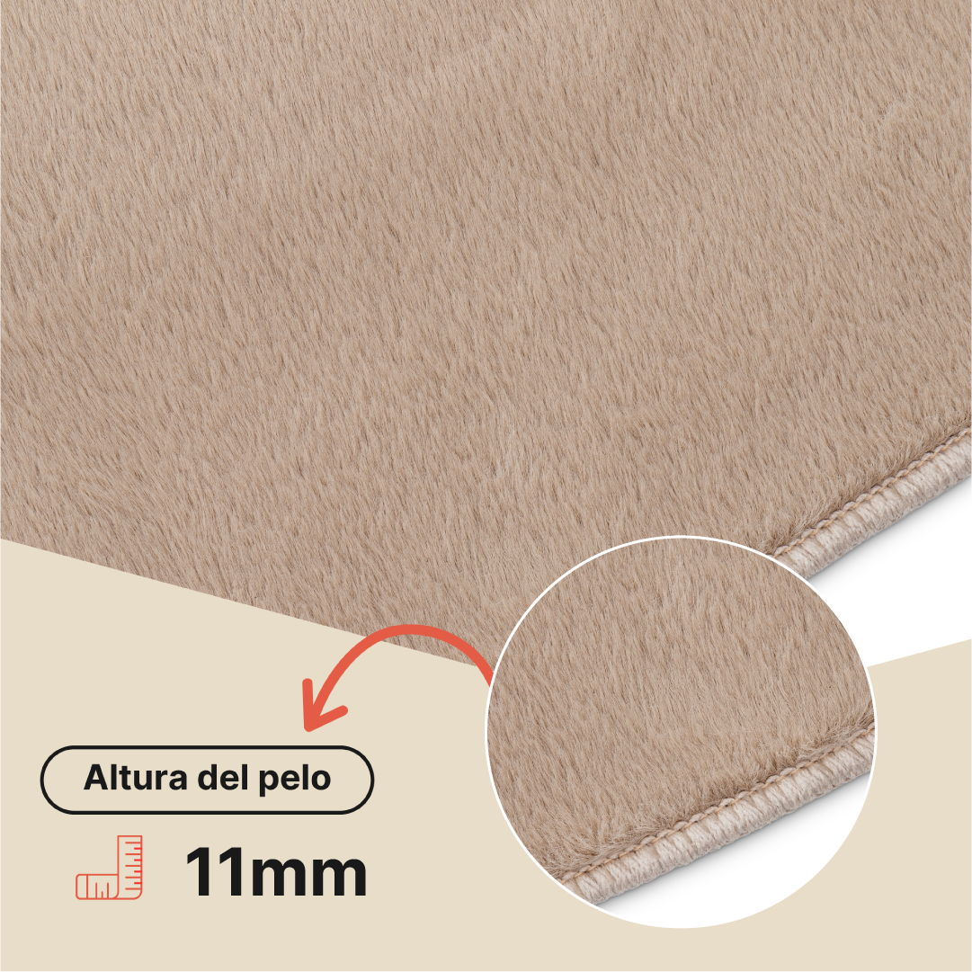 Alfombra Lumi Cuadrada Marrón Antideslizante