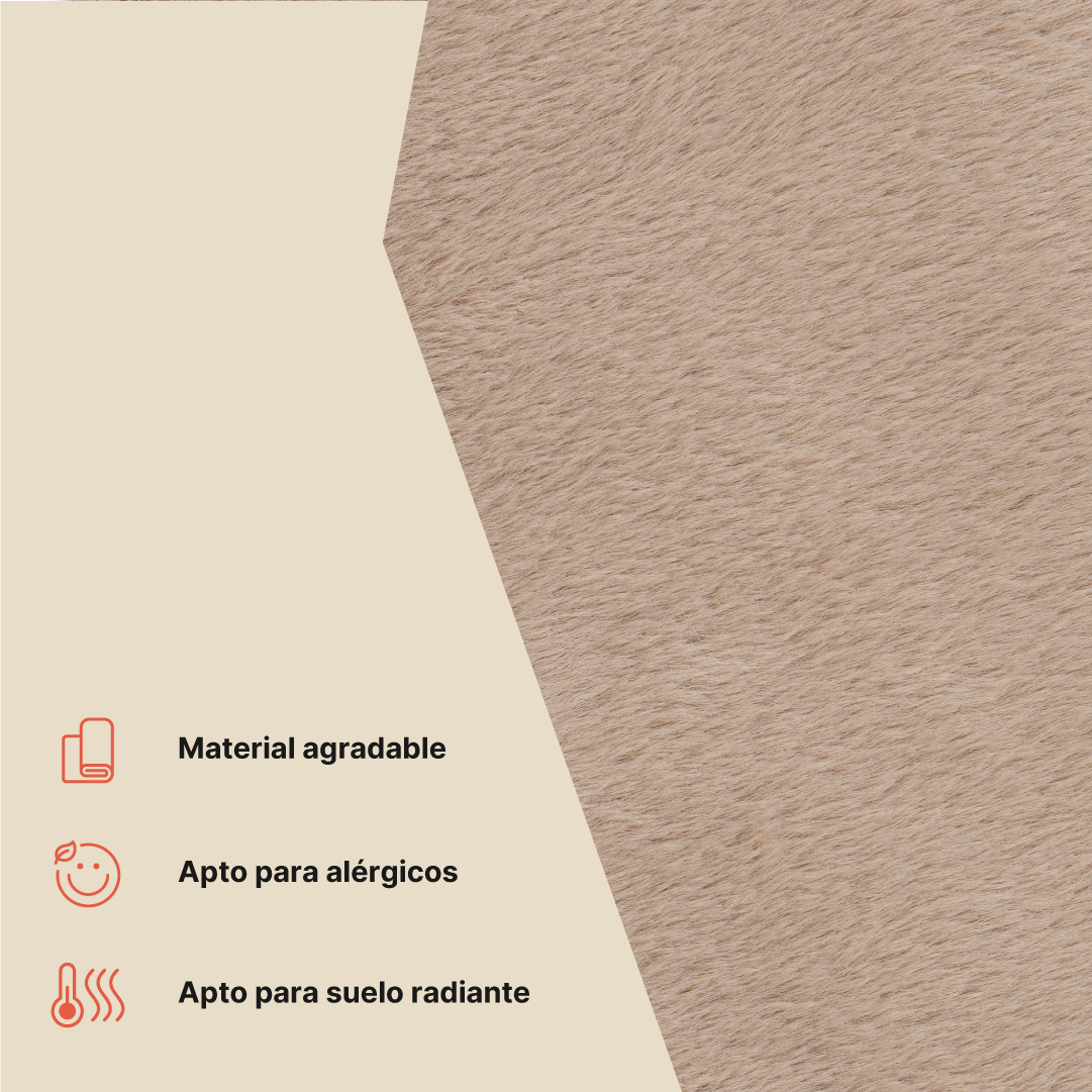 Alfombra Lumi Cuadrada Marrón Antideslizante