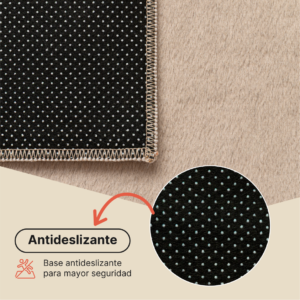 Alfombra Lumi Cuadrada Marrón Antideslizante