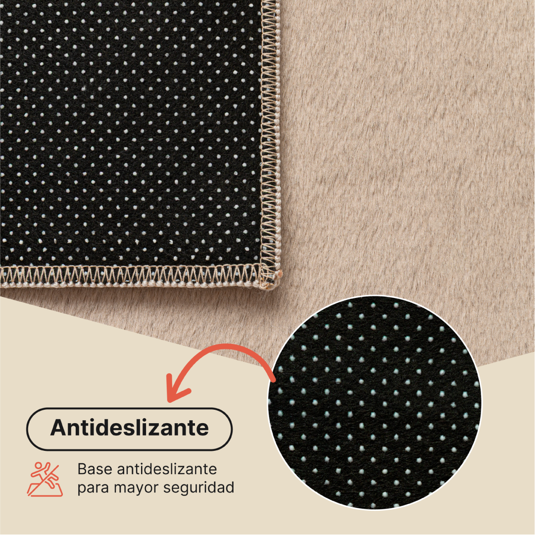 Alfombra Lumi Cuadrada Marrón Antideslizante