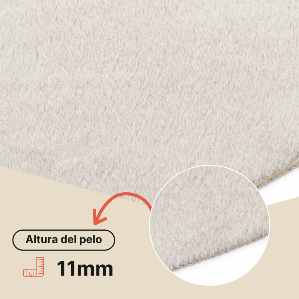 Alfombra Lumi Cuadrada Crema Antideslizante