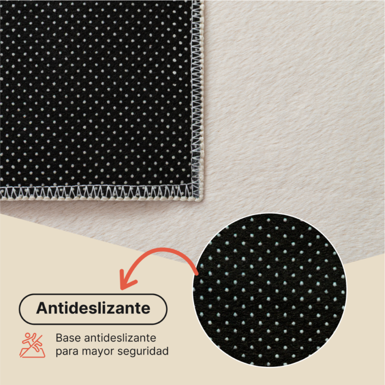 Alfombra Lumi Cuadrada Crema Antideslizante