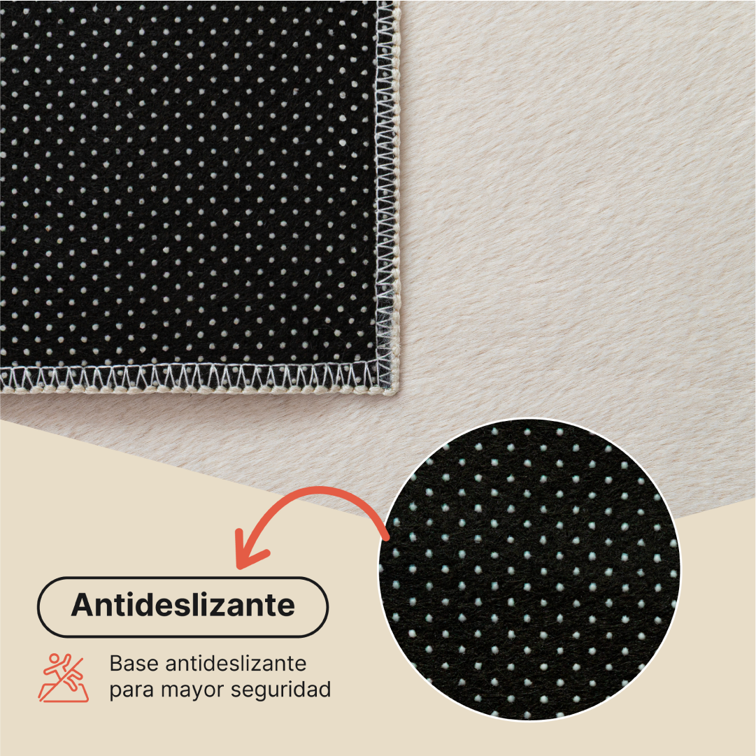 Alfombra Lumi Cuadrada Crema Antideslizante