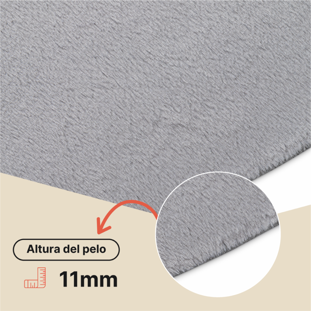 Alfombra Lumi Cuadrada Gris Claro Antideslizante