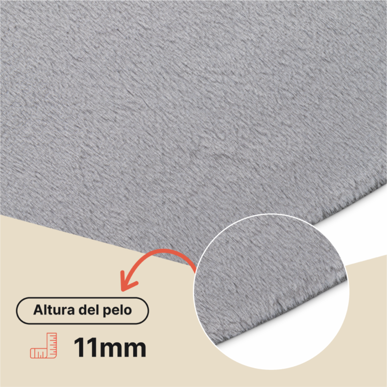 Alfombra Lumi Cuadrada Gris Claro Antideslizante