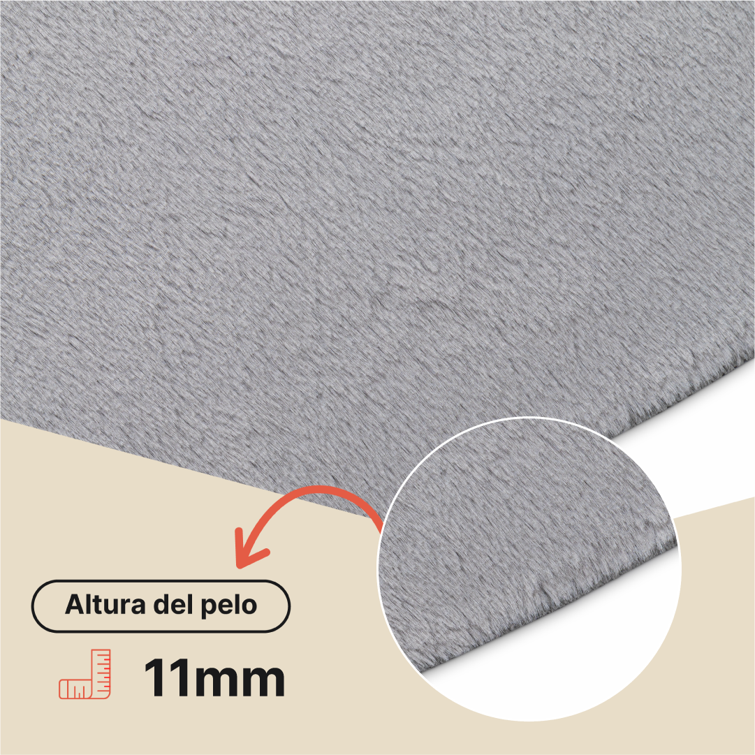 Alfombra Lumi Cuadrada Gris Claro Antideslizante