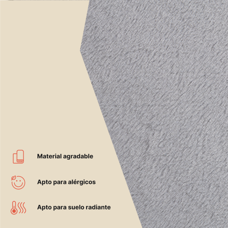 Alfombra Lumi Cuadrada Gris Claro Antideslizante