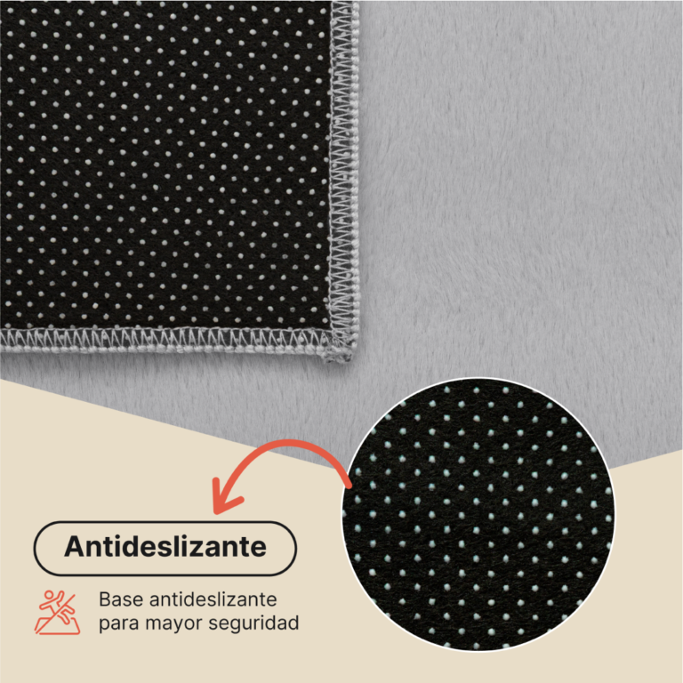 Alfombra Lumi Cuadrada Gris Claro Antideslizante