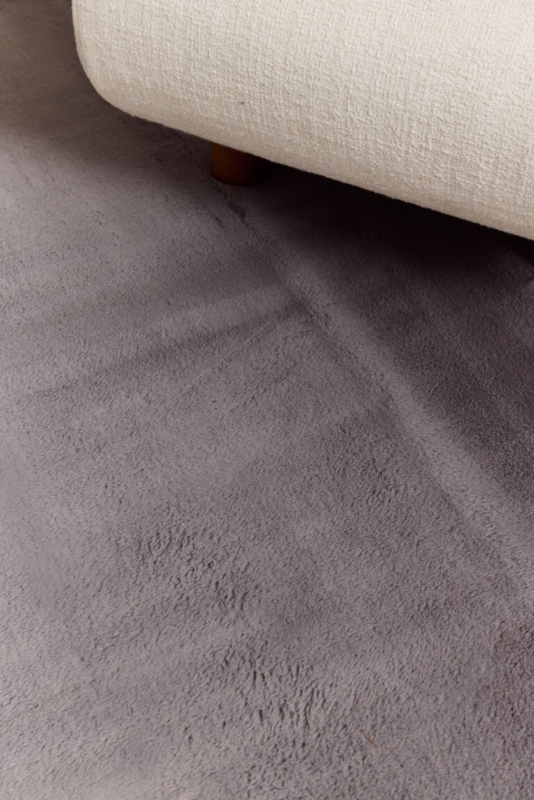Alfombra Lumi Redonda Gris Oscuro Antideslizante
