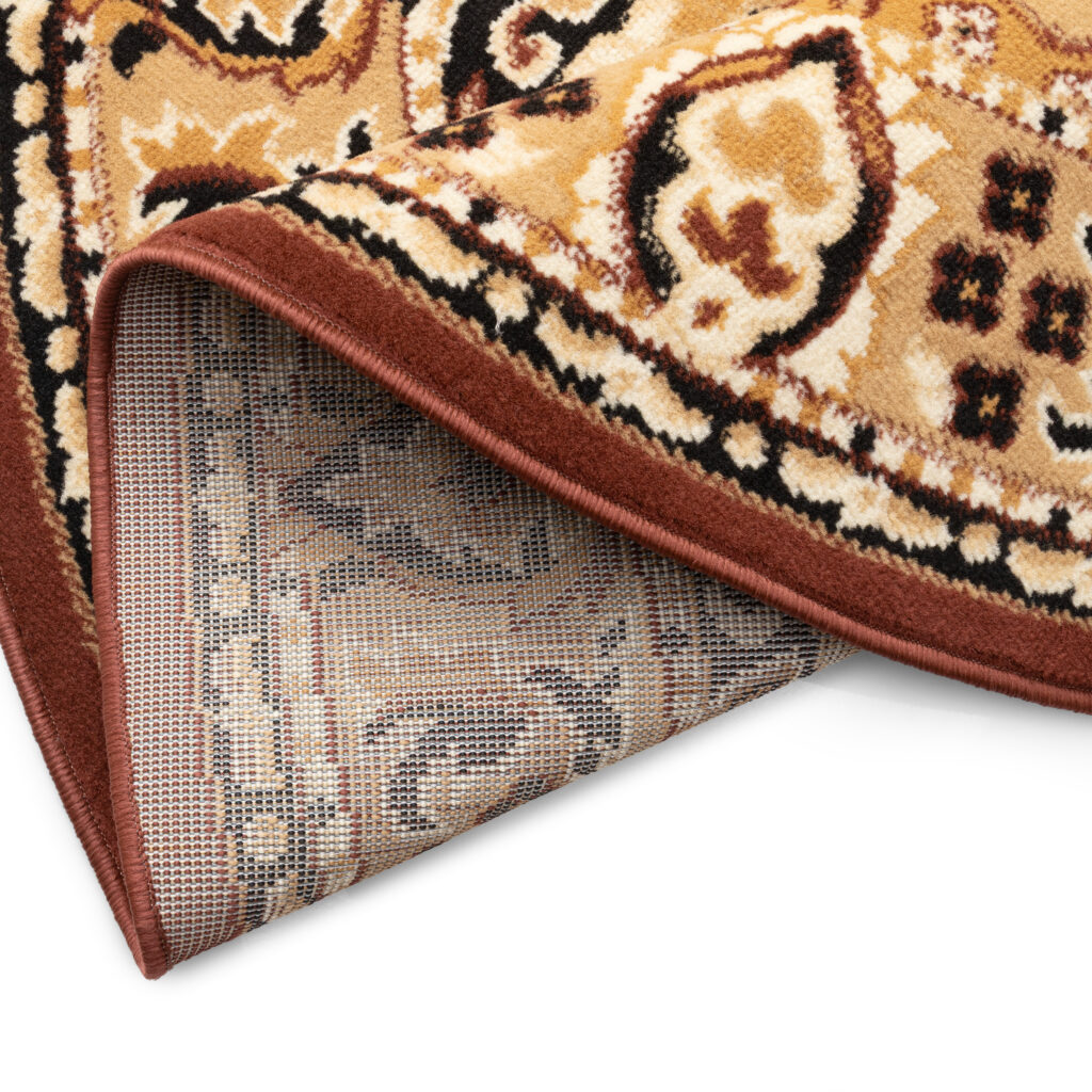 Alfombra Atlas Ovalada Clásico Beige Marrón Ornamento