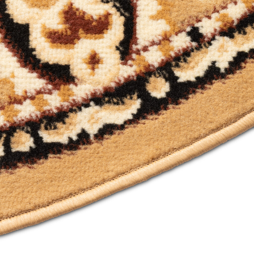 Alfombra Atlas Ovalada Beige Oscuro Marrón Ornamento