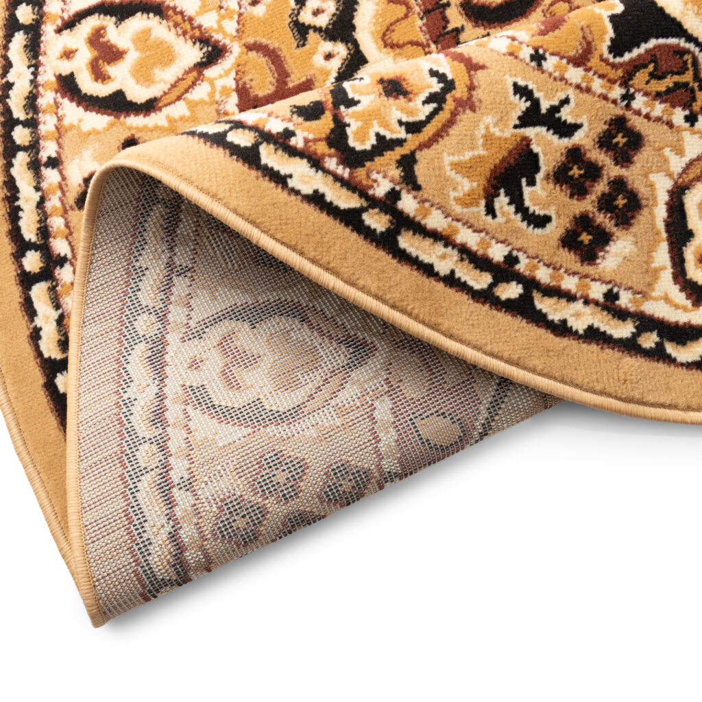 Alfombra Atlas Ovalada Beige Oscuro Marrón Ornamento
