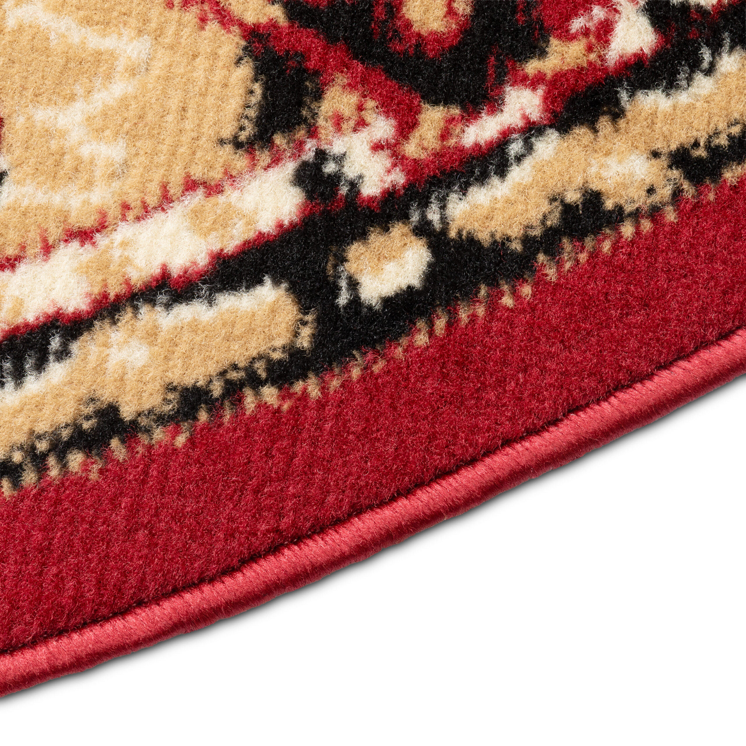 Alfombra Atlas Redonda Beige Rojo Ornamento