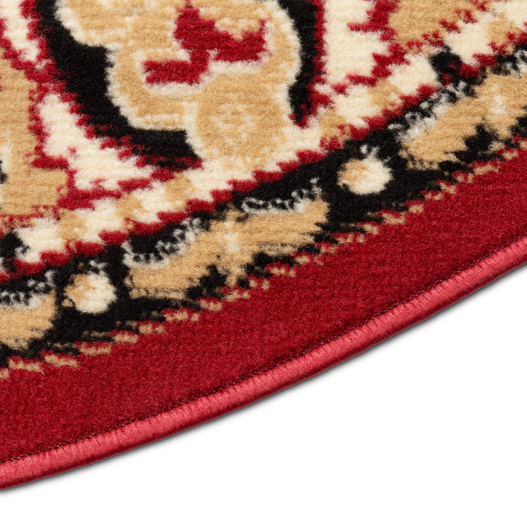 Alfombra Atlas Ovalada Clásico Beige Rojo Ornamento