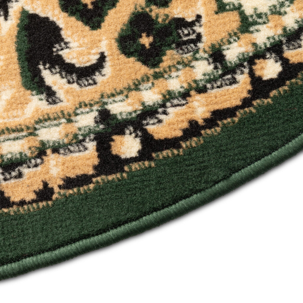 Alfombra Atlas Ovalada Clásico Beige Verde Ornamento