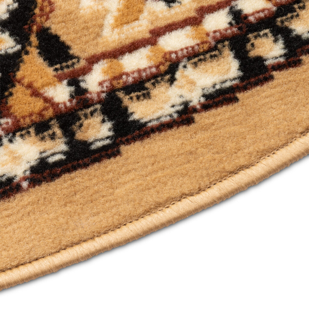 Alfombra Atlas Redonda Beige Oscuro Marrón Ornamento