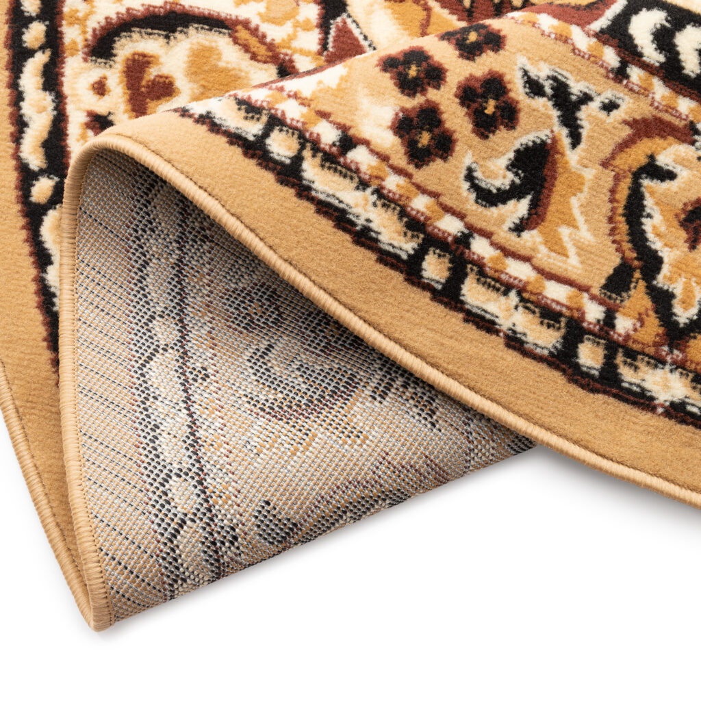 Alfombra Atlas Redonda Beige Oscuro Marrón Ornamento