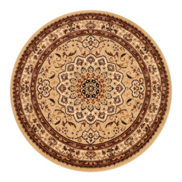 Alfombra Atlas Redonda Beige Claro Ornamento