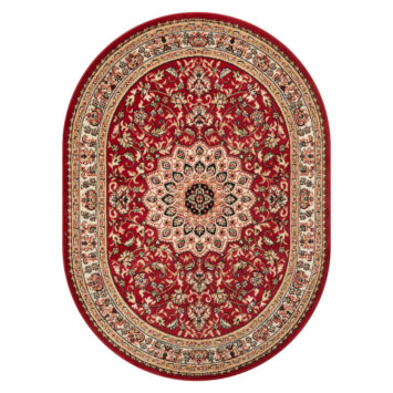 Alfombra Atlas Ovalada Rojo Beige Ornamento