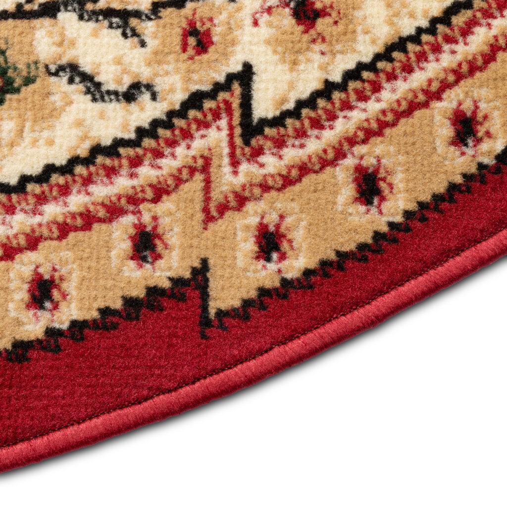 Alfombra Atlas Ovalada Clásico Rojo Beige Ornamento