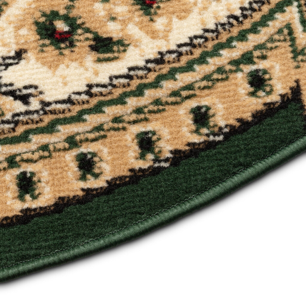 Alfombra Atlas Ovalada Clásico Verde Beige Ornamento