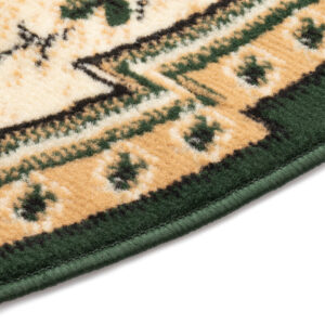 Alfombra Atlas Redonda Verde Beige Ornamento